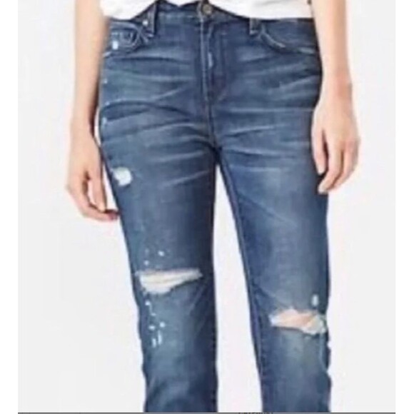 Vintage Gap 1969 Real Straight Distressed Ripped Blue Jeans 100% Cotton 32T - Picture 1 of 16